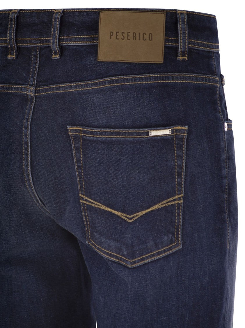 Peserico 5-Pocket Stretch Cotton Twill Denim