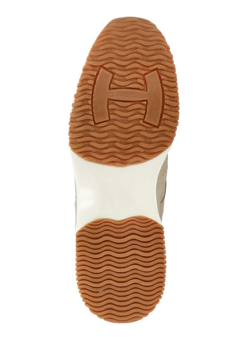 Hogan Beige Interactive Suede Leather Sneakers