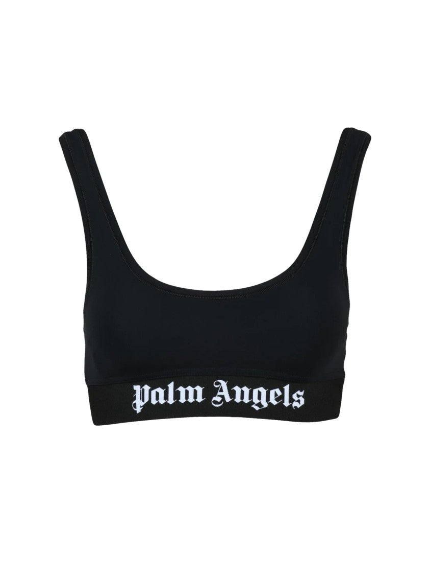 Palm Angels Black Scoop Neckline Polyamide-Blend Tank Top