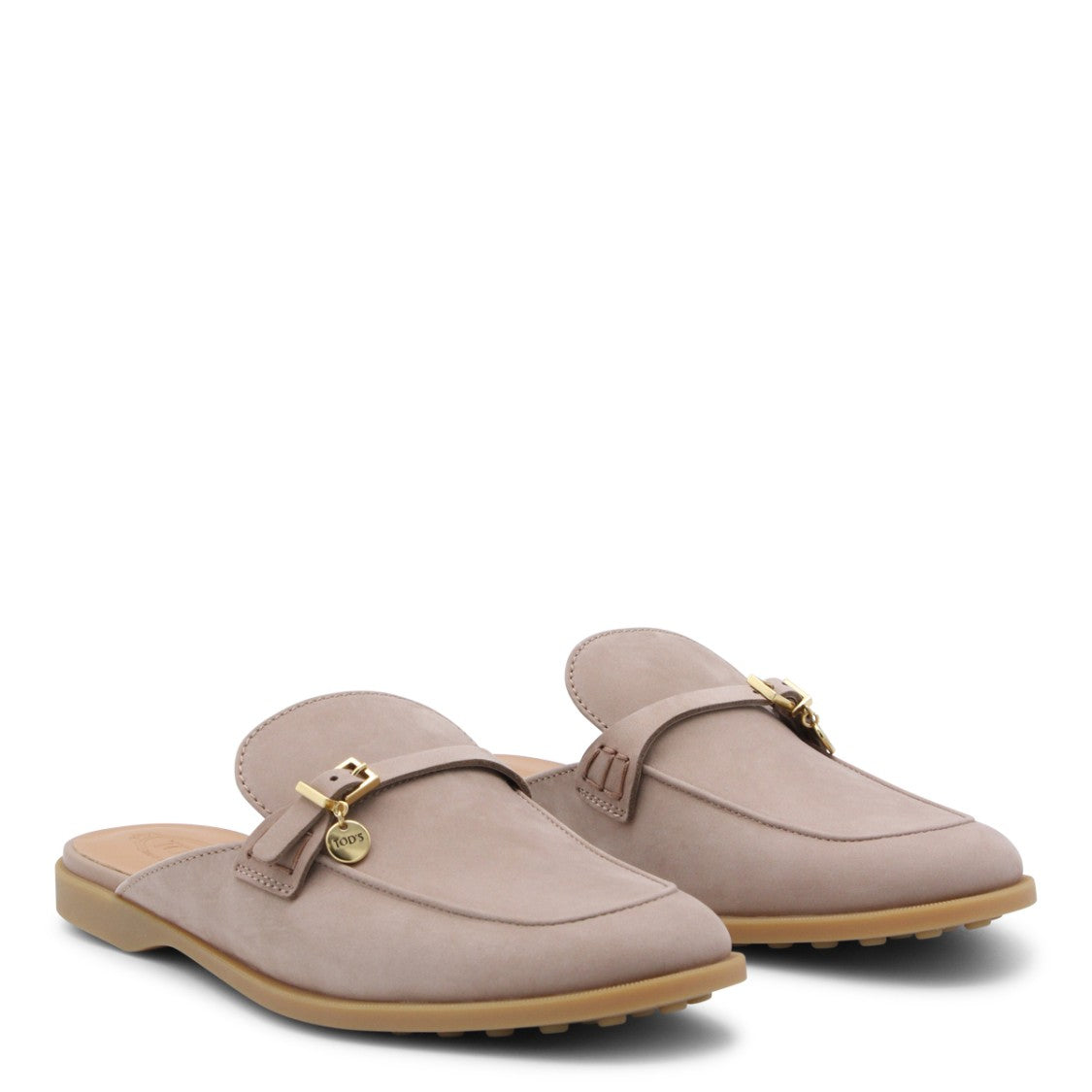 Tod's Grey Leather Open-Back Loafers