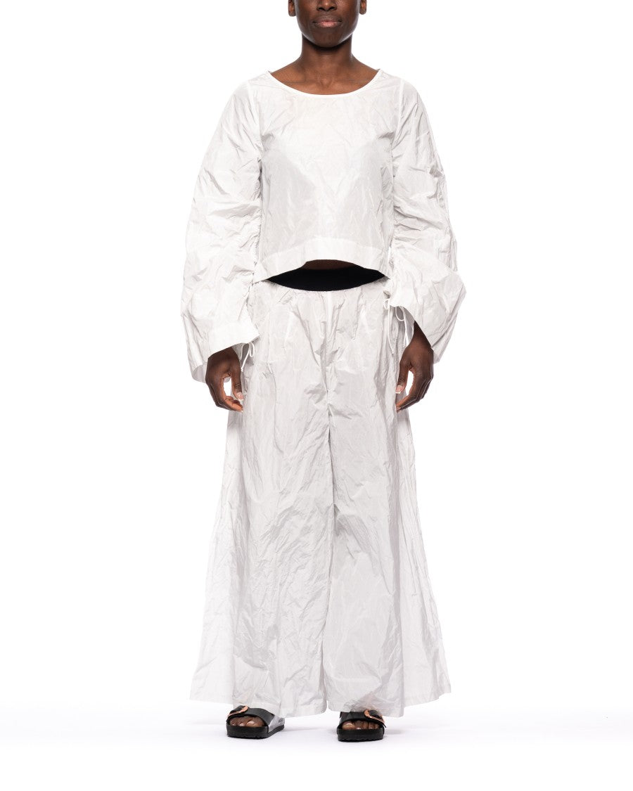 Maria Calderara Crinkled Short Palazzo Trousers