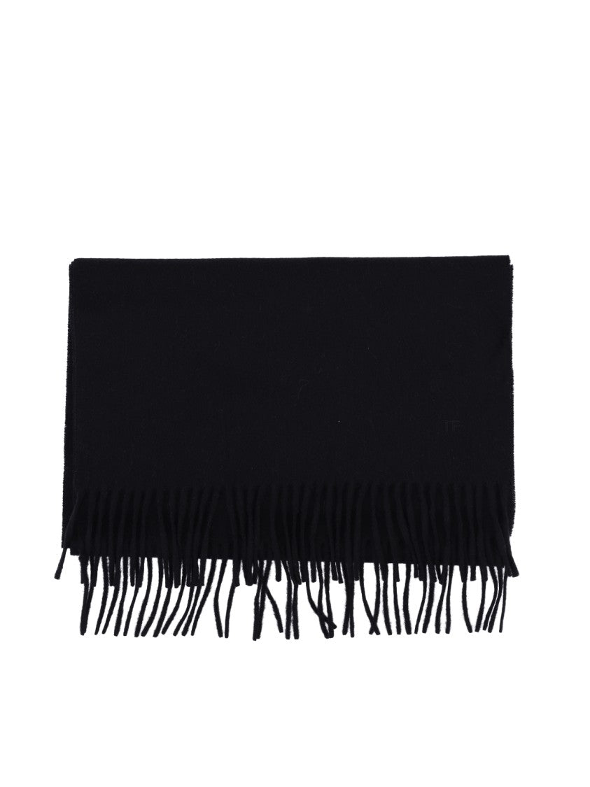 Tom Ford Black Cashmere Fringe Scarf