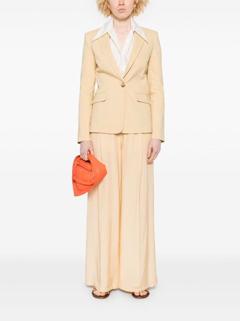 Pinko Yellow Tailored Jacket With Notched Lapels