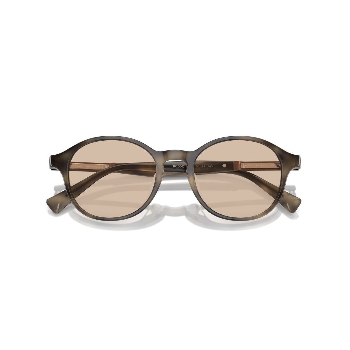 Brunello Cucinelli 0Bc3002 Rounded Acetate Sunglasses With Metallic Accents