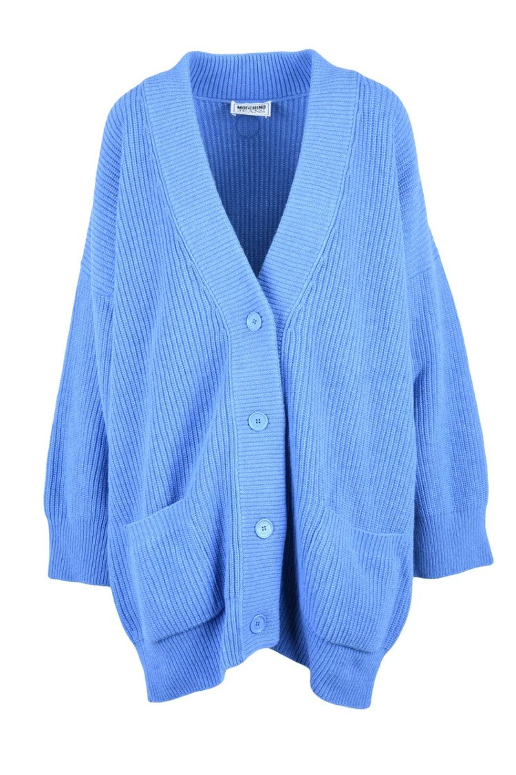 Mo5ch1no Jeans Oversized Cardigan - Light Blue