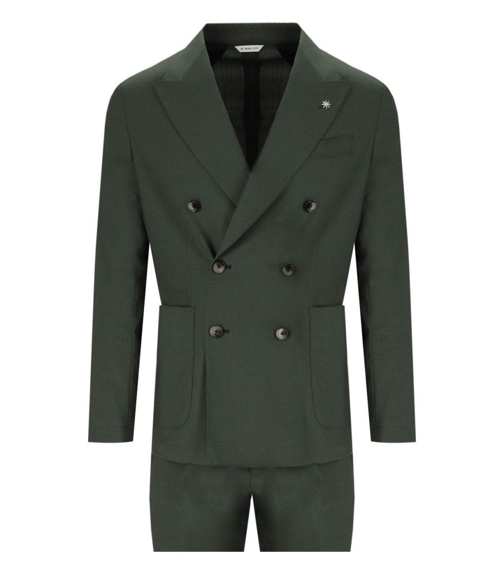 Manuel Ritz Green Double-Breasted Suit