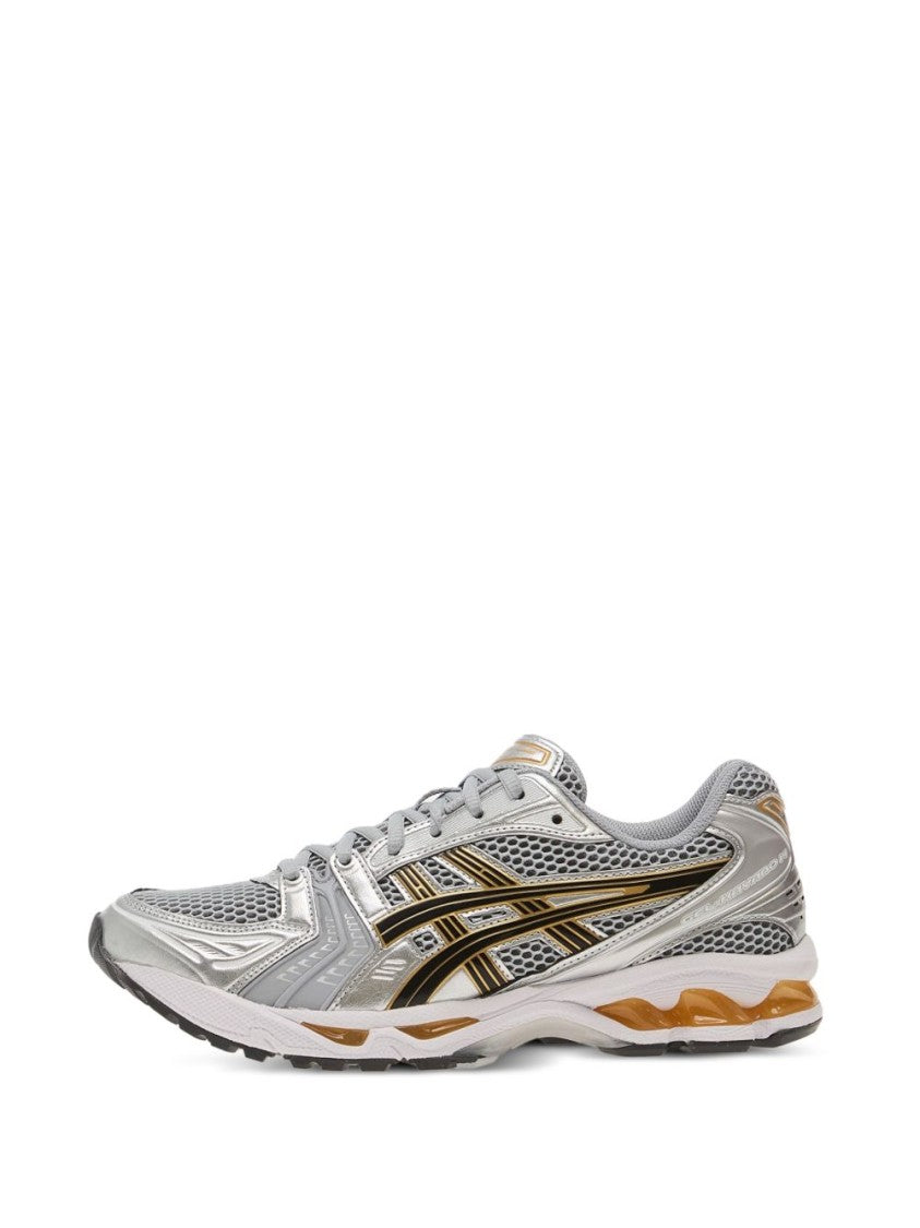 Asics Silver Breathable Mesh Panels Synthetic Leather Sneakers