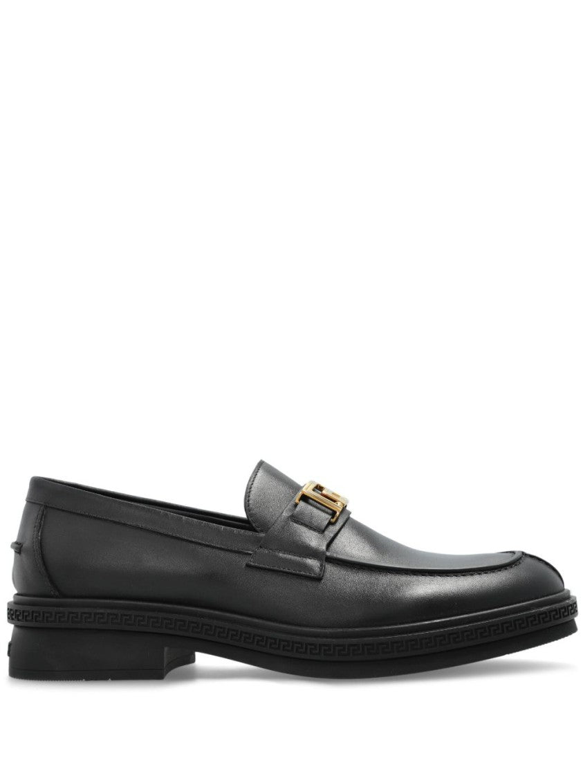 Versace Smooth Leather Slip-On Loafers