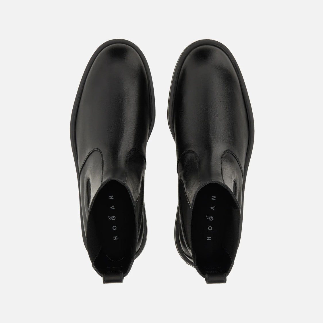 Hogan Contemporary Black Calfskin Ankle Boots