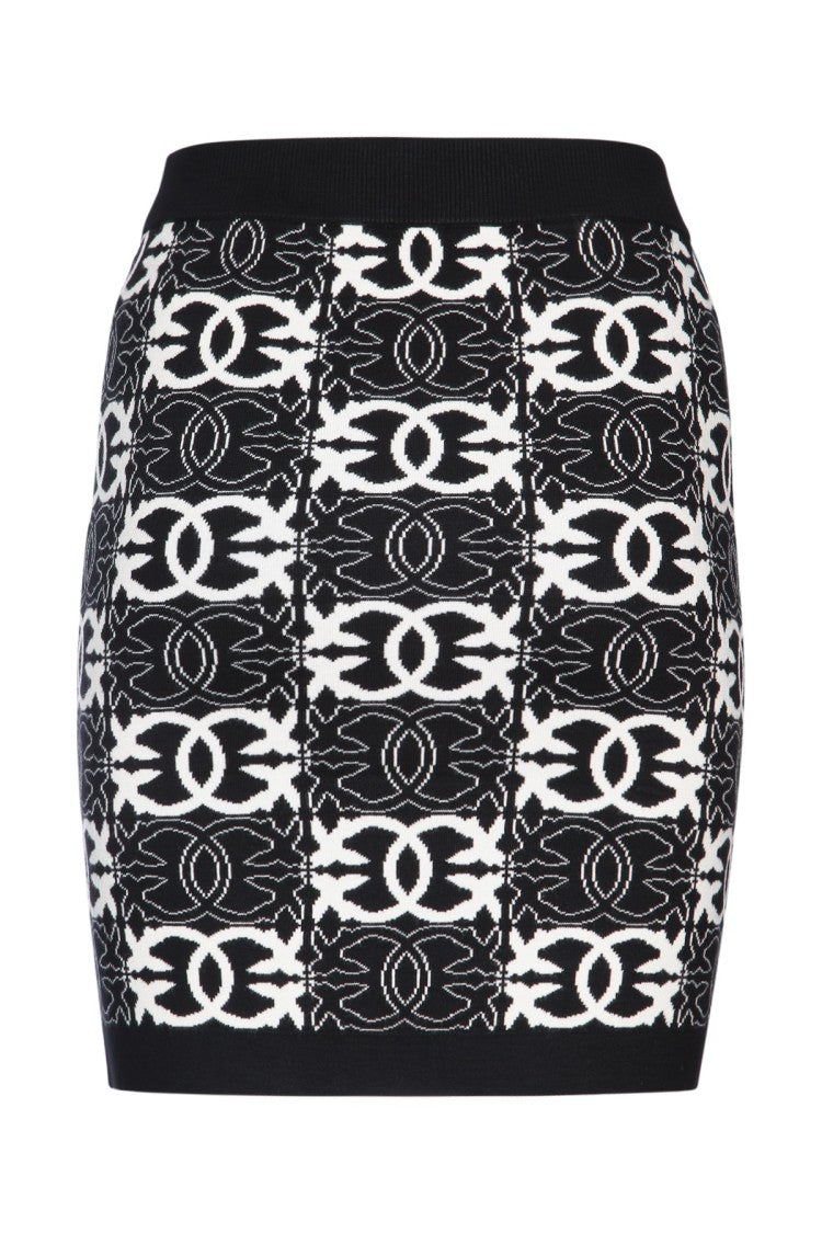 Pinko Fitted Mini Skirt With Bold Geometric Pattern