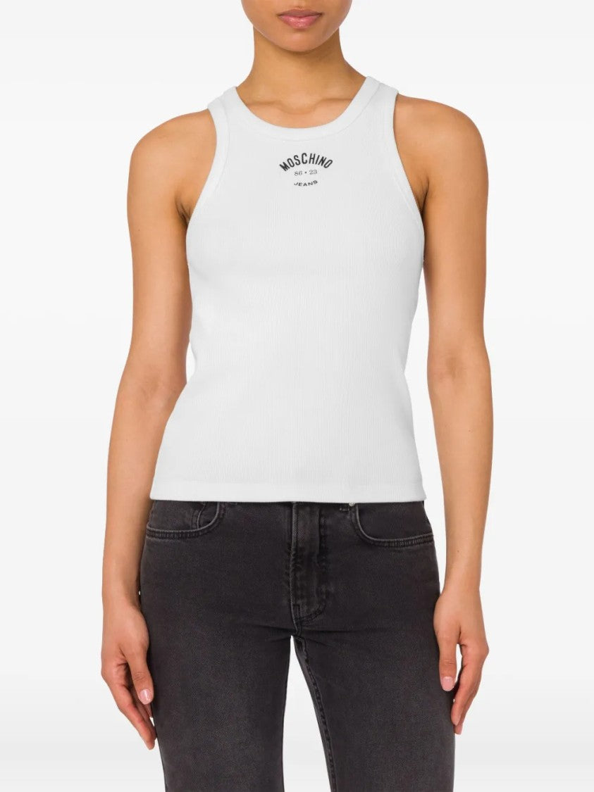 Moschino White Classic Minimalist Design Top