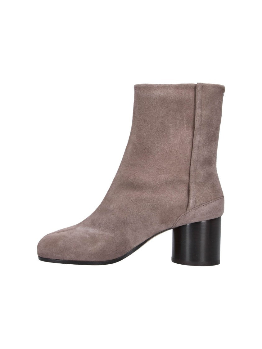Maison Margiela Taupe Tabi Split-Toe Suede Ankle Boots