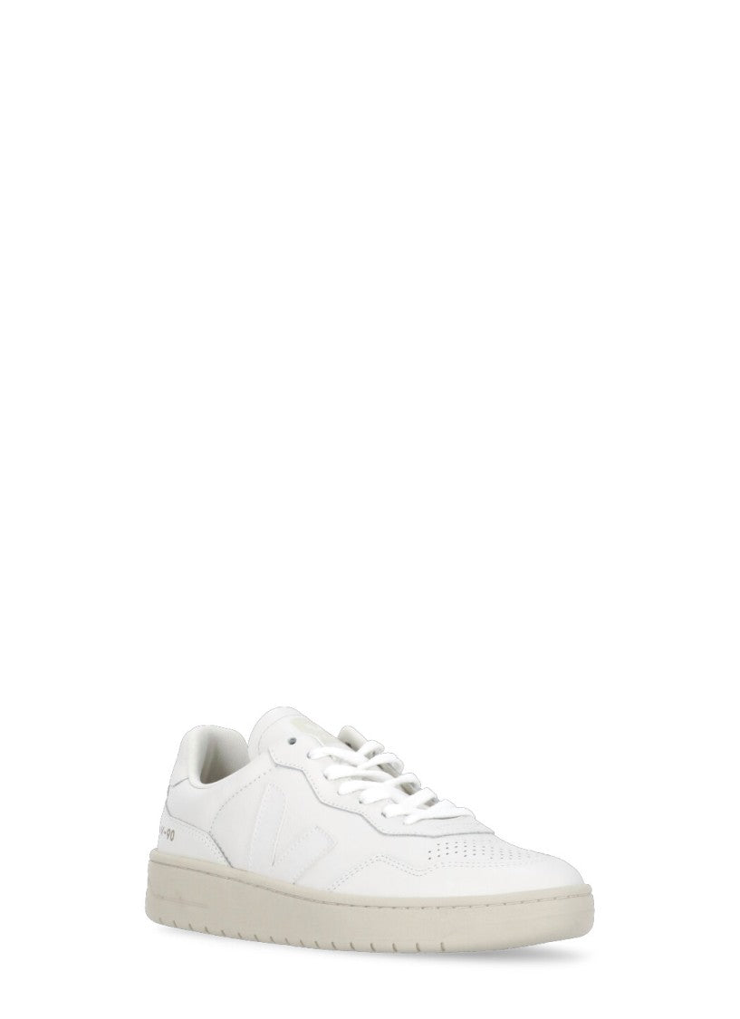 Veja White V90 O.T. Breathable Leather Sneakers