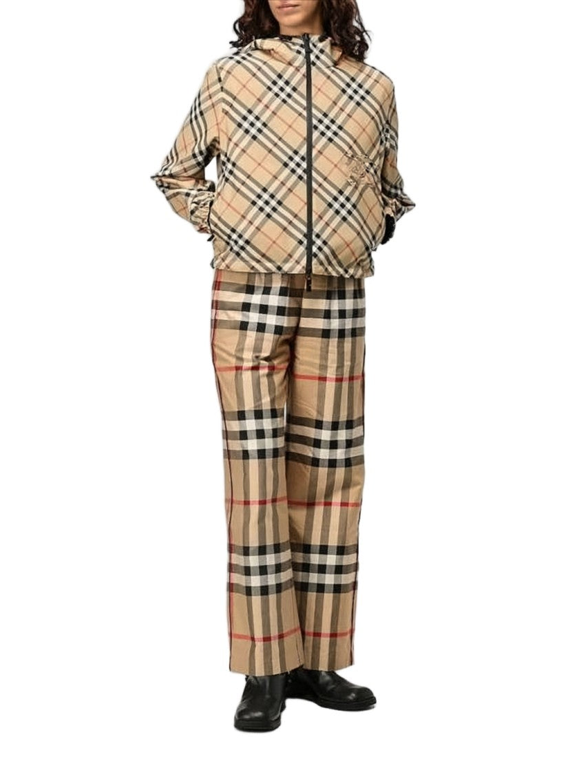 Burberry Reversible Check Cropped Jacket With Hood