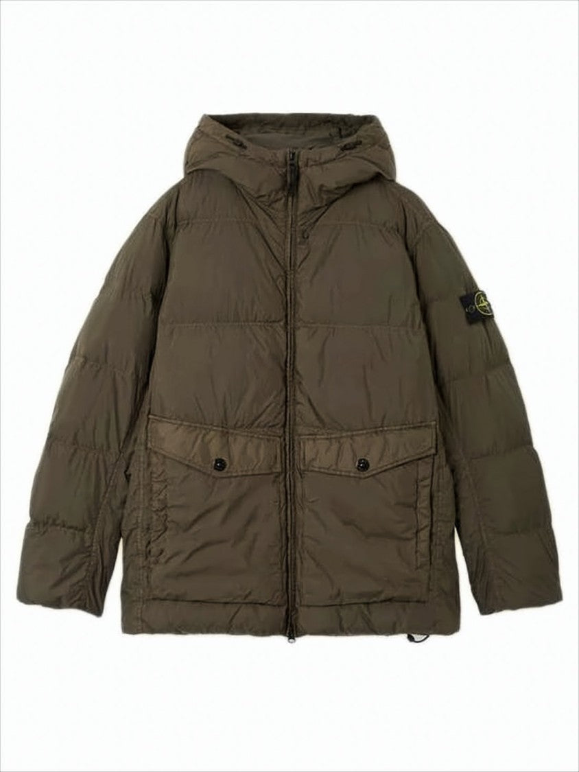 Stone Island Quilted Casual Jacket With Hood