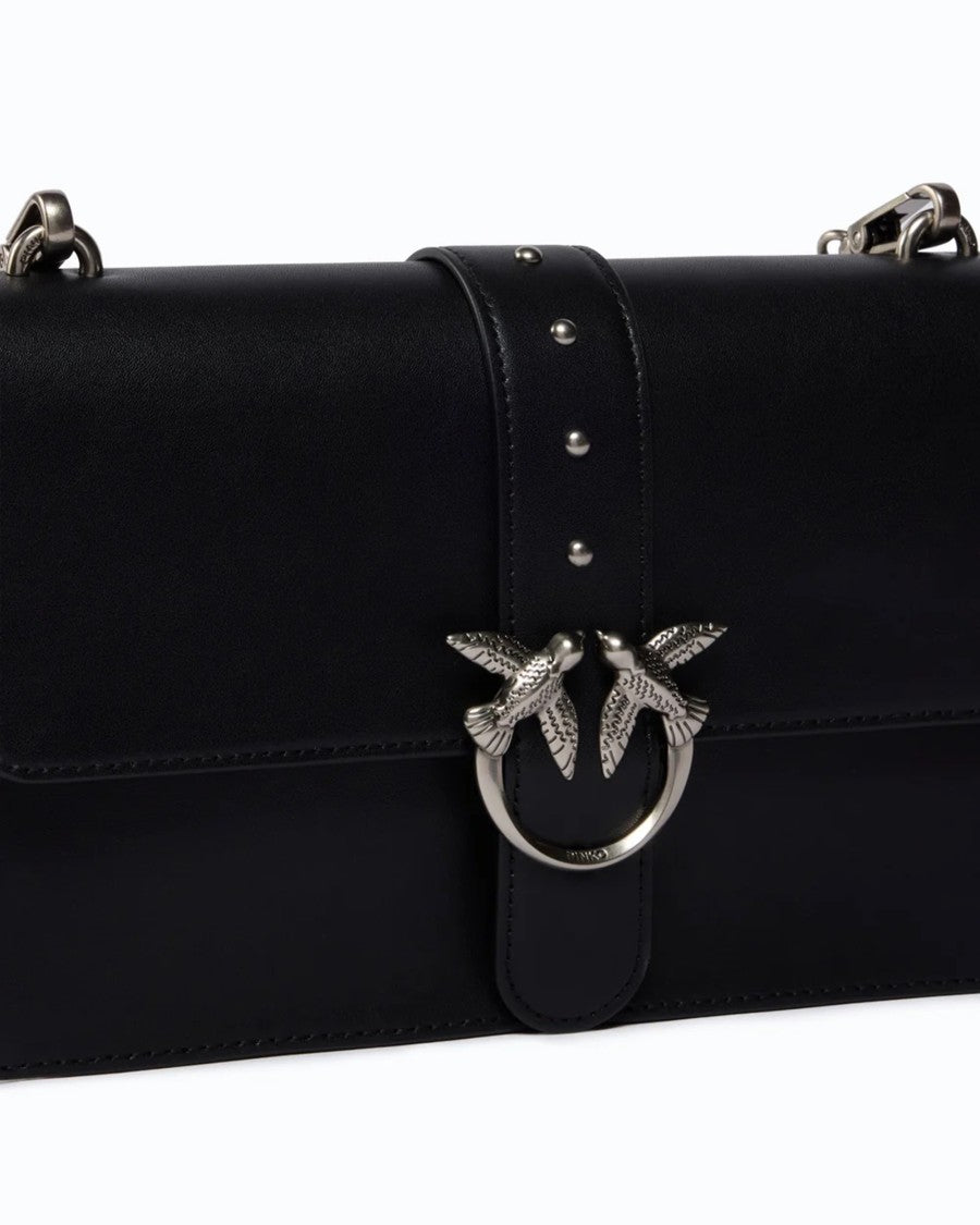 Pinko Black Love Bag One Medium Leather Shoulder Bag