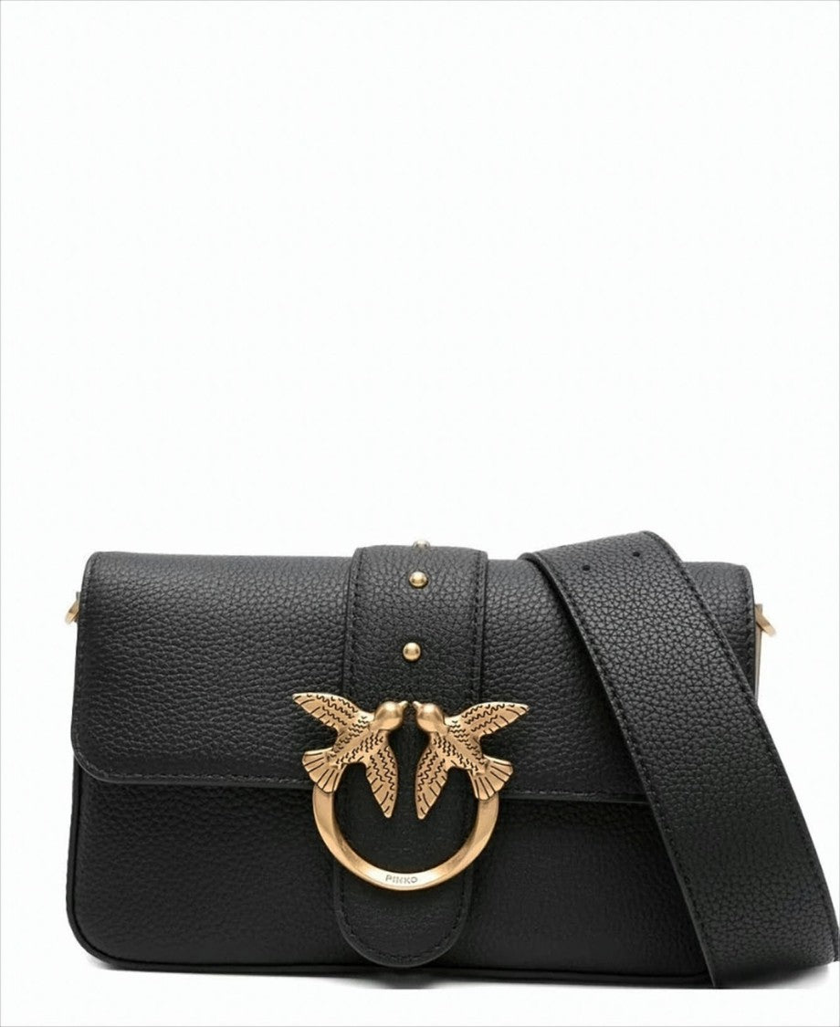 Pinko Mini Slouchy Shoulder Bag With Gold-Tone Accents