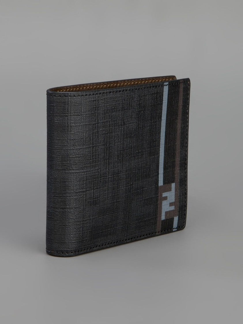 Fendi Ff Jacquard Wallet With Premium Calfskin And Signature Detailing