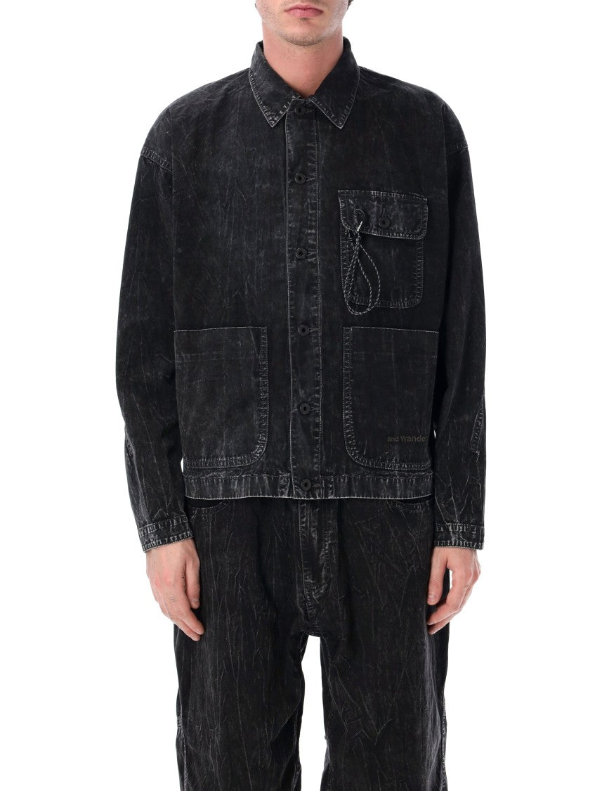 And Wander Textured Cotton Long Jacket