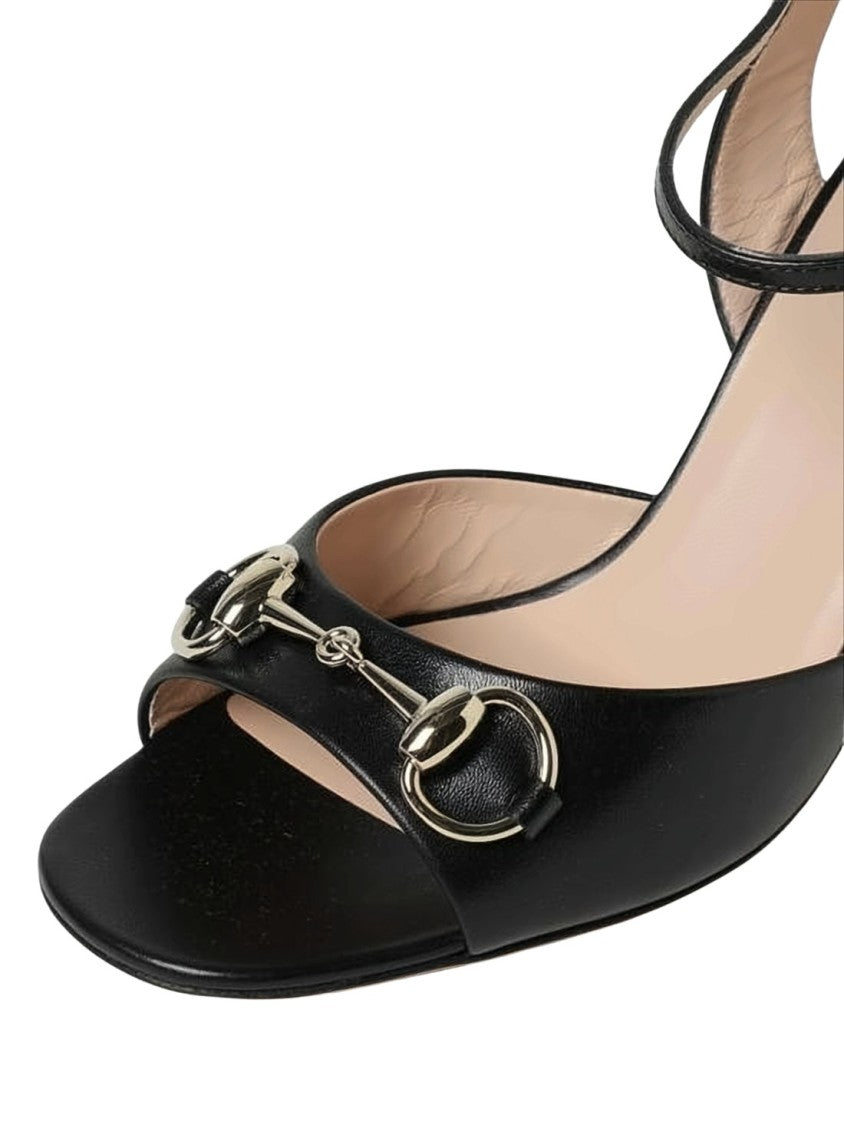 Gucci Leather Block Heel Sandals