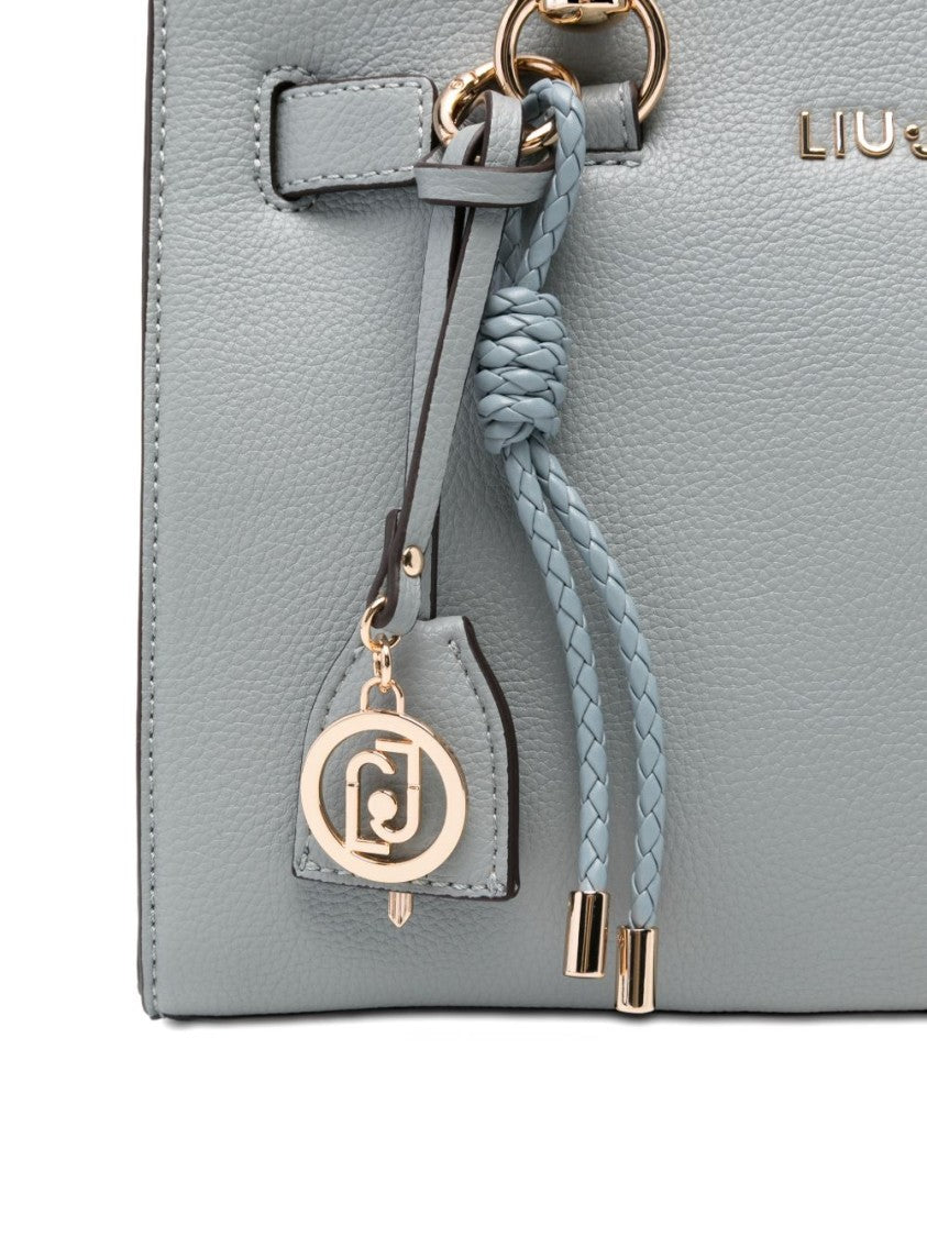 Liu Jo Structured Grey Handbag With Braided Handles