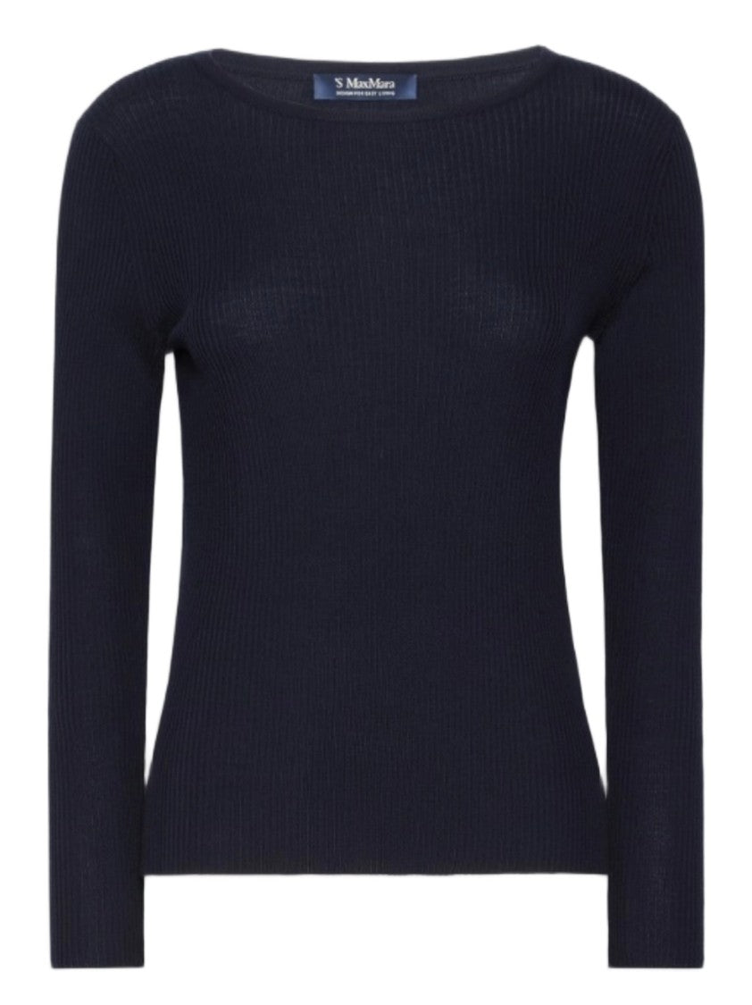 Max Mara Fitted Long-Sleeved Top With Ribbed Texture And Button Cuffs