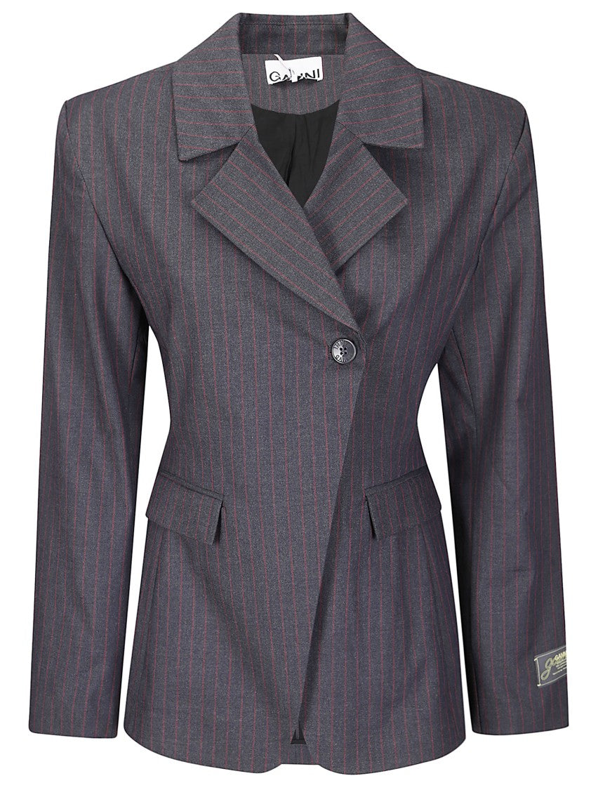 Ganni Stretch Stripe Blazer