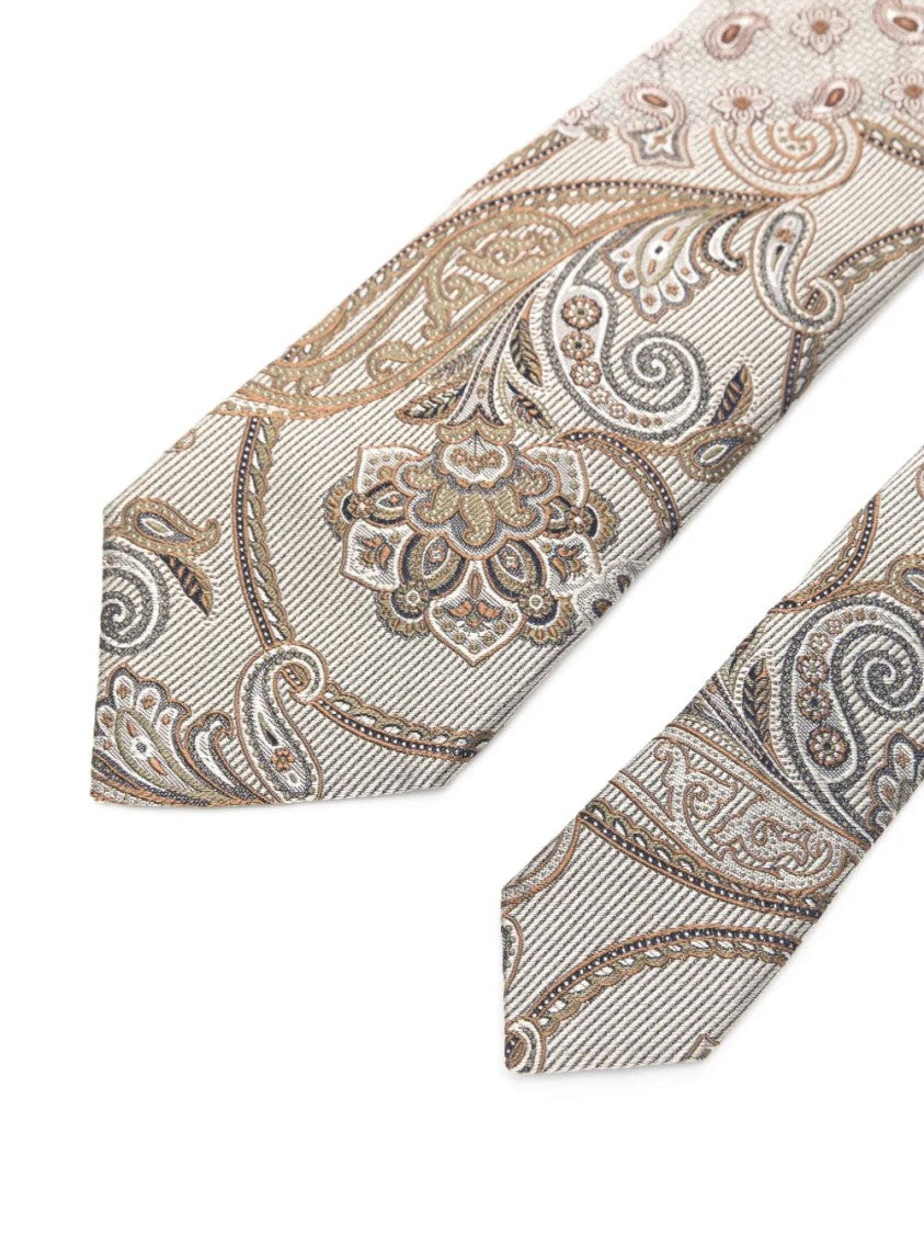 Etro Intricate Patchwork Silk Tie With Paisley