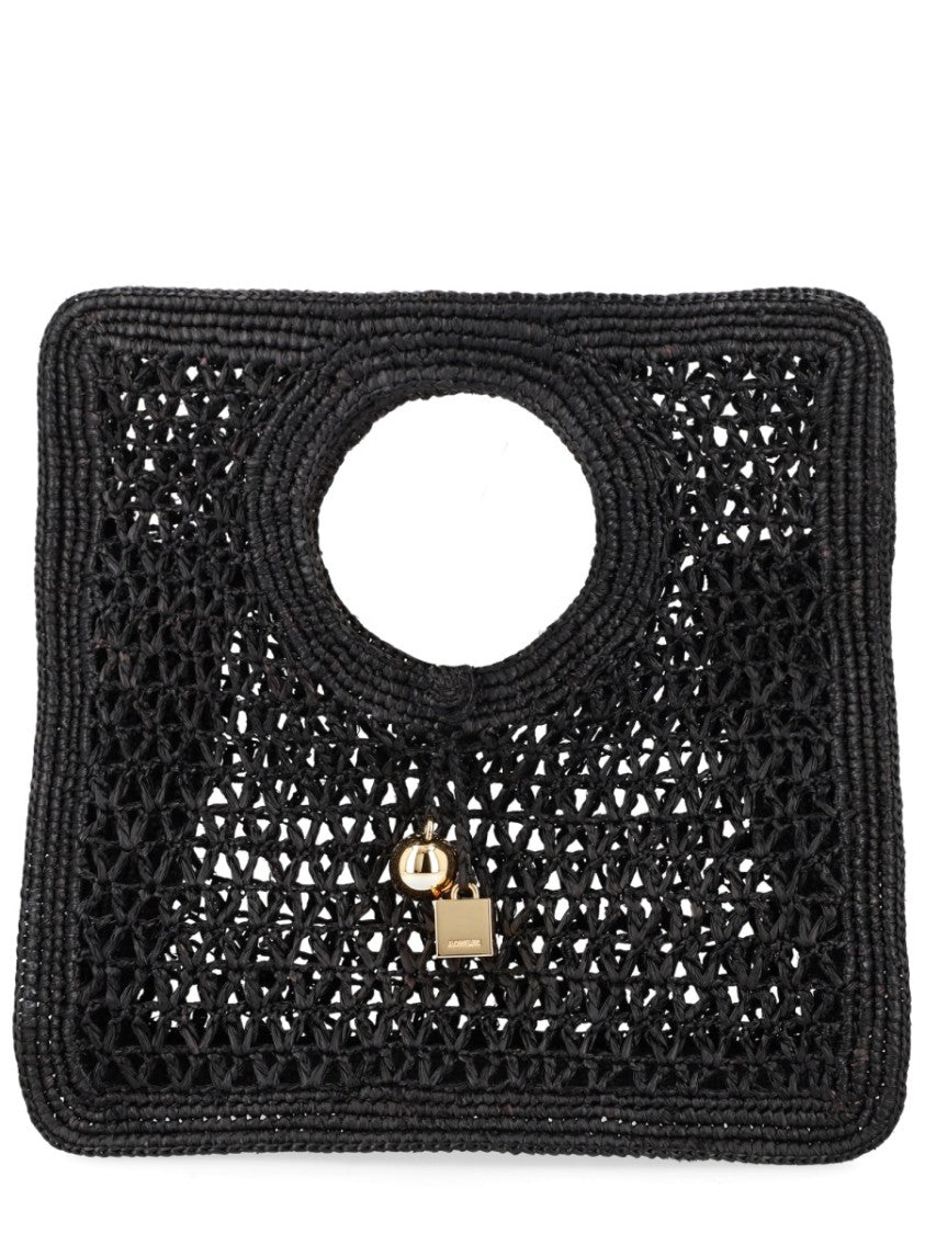Jacquemus Spiaggia Woven Raffia Lattice Tote Bag
