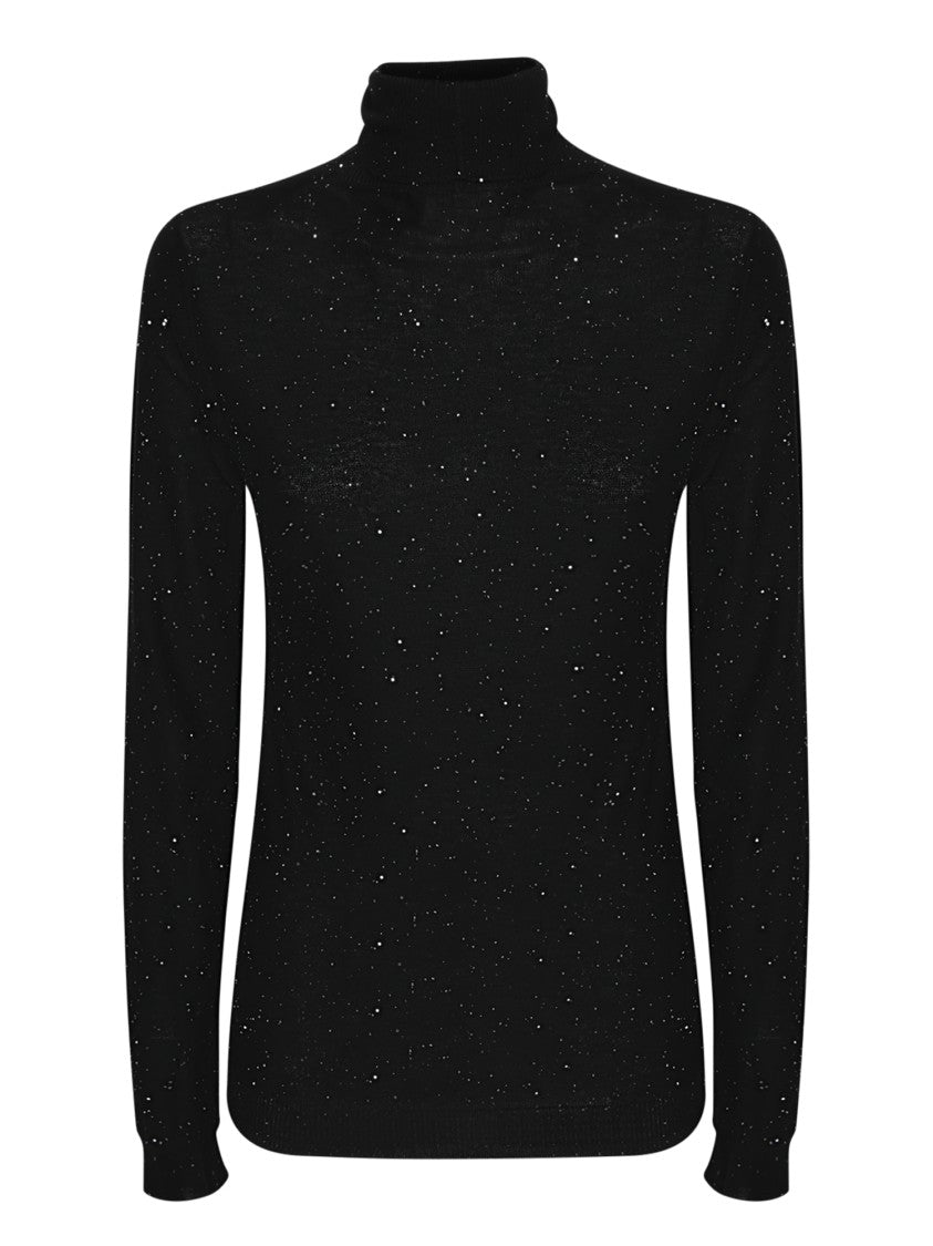Fabiana Filippi Long-Sleeve Black Sweater With High Neckline