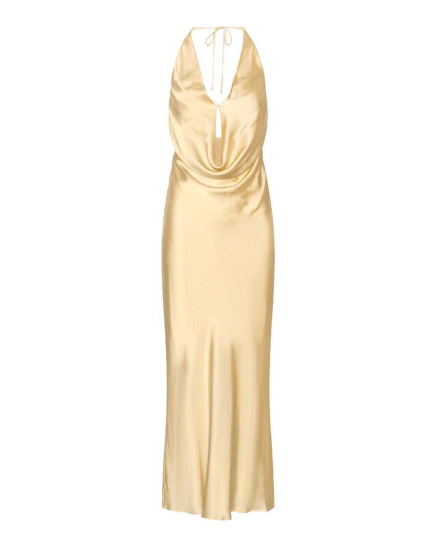 Rotate Fluid Draped Maxi Dress Crafted From Recycled Chiffon