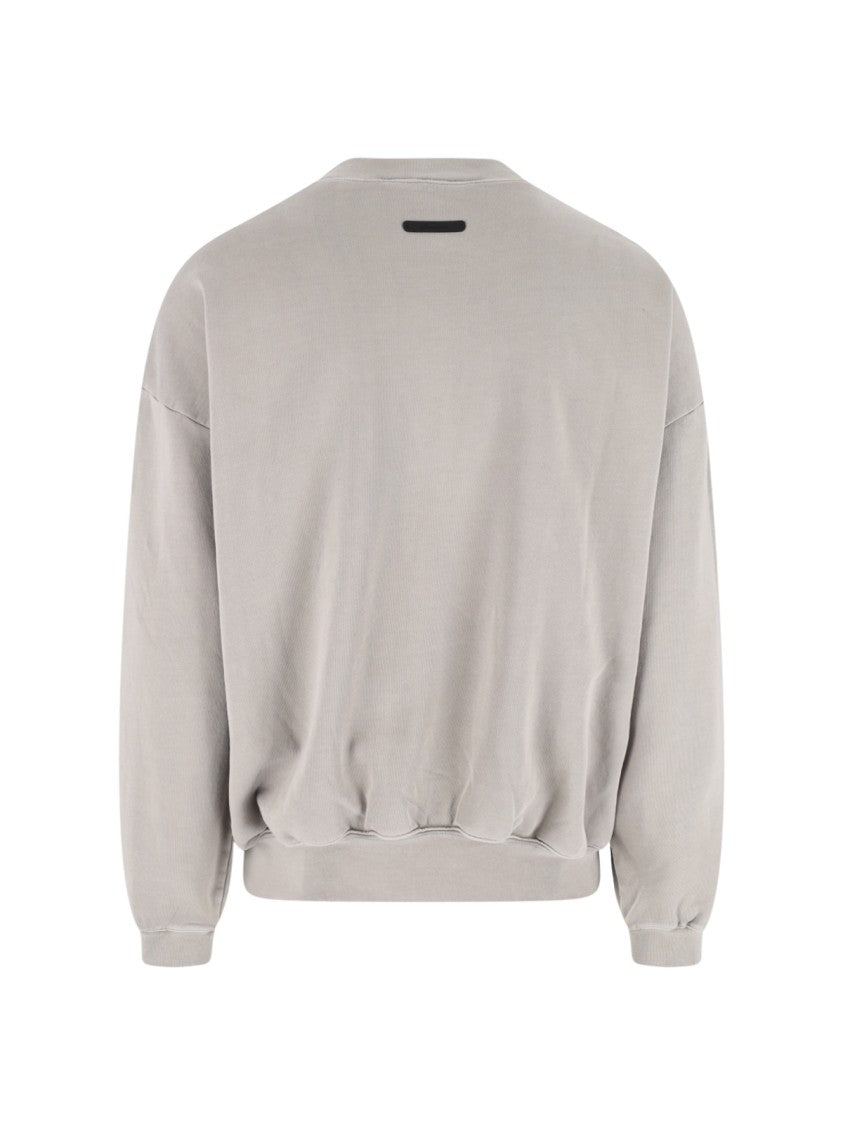 Fear Of God Essentials Grey Relaxed Fit Printed Logo Sweatshirt