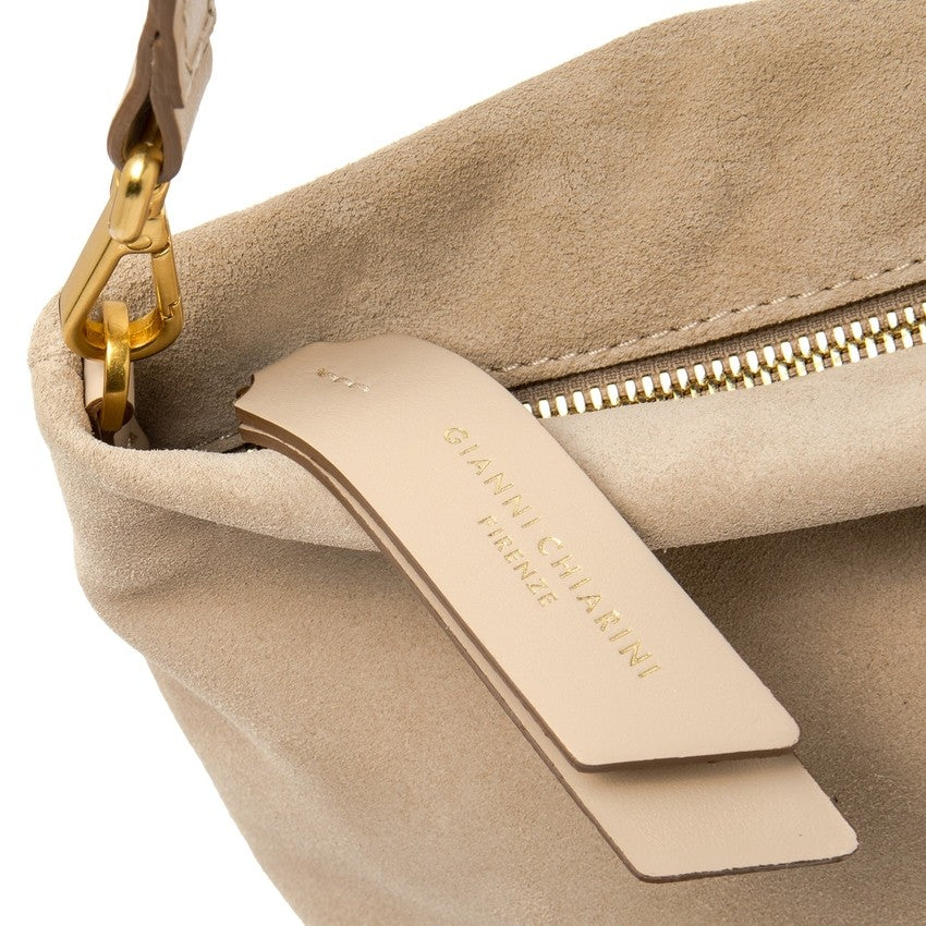Gianni Chiarini Nude Suede Handbag