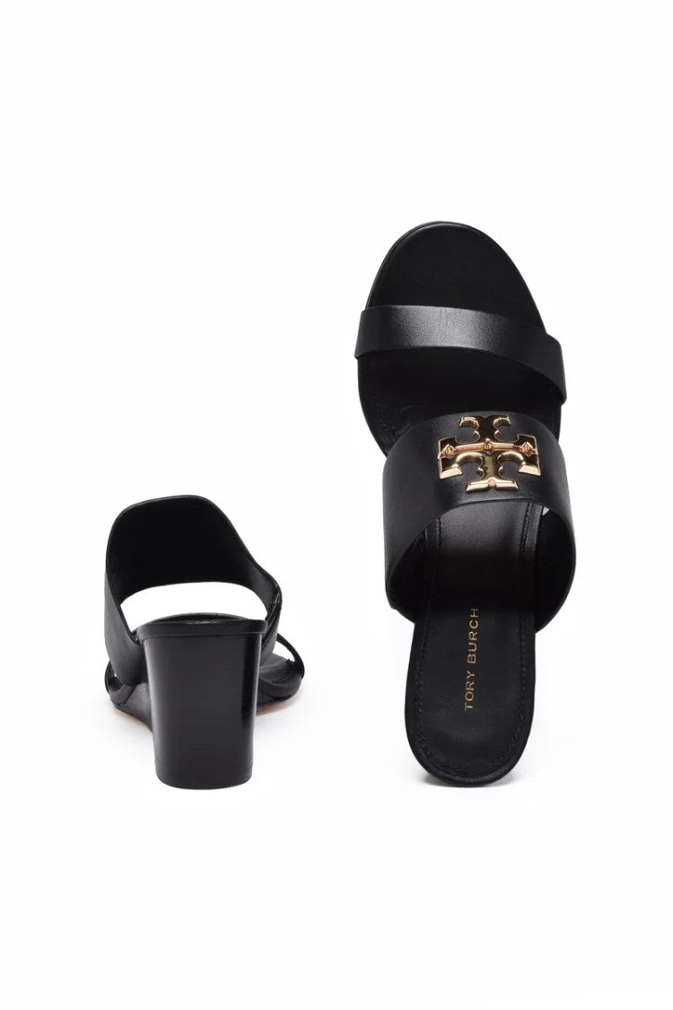 Tory Burch Wedge Mules - Black