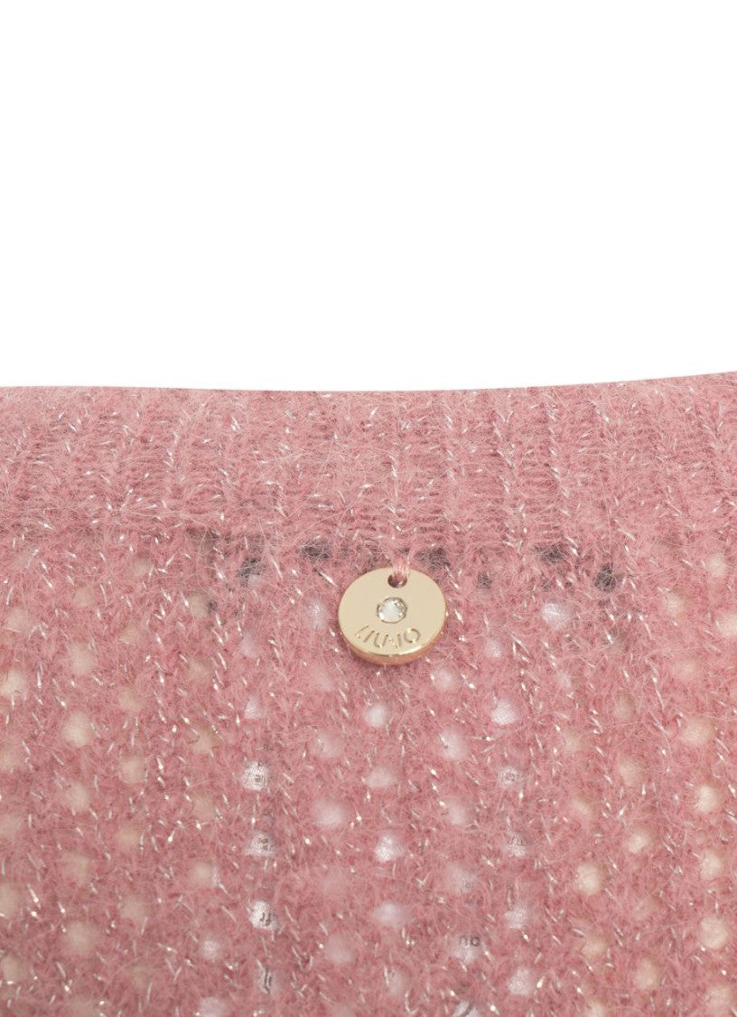 Liu Jo Ribbed Knit Sweater With Semi-Transparent Detail