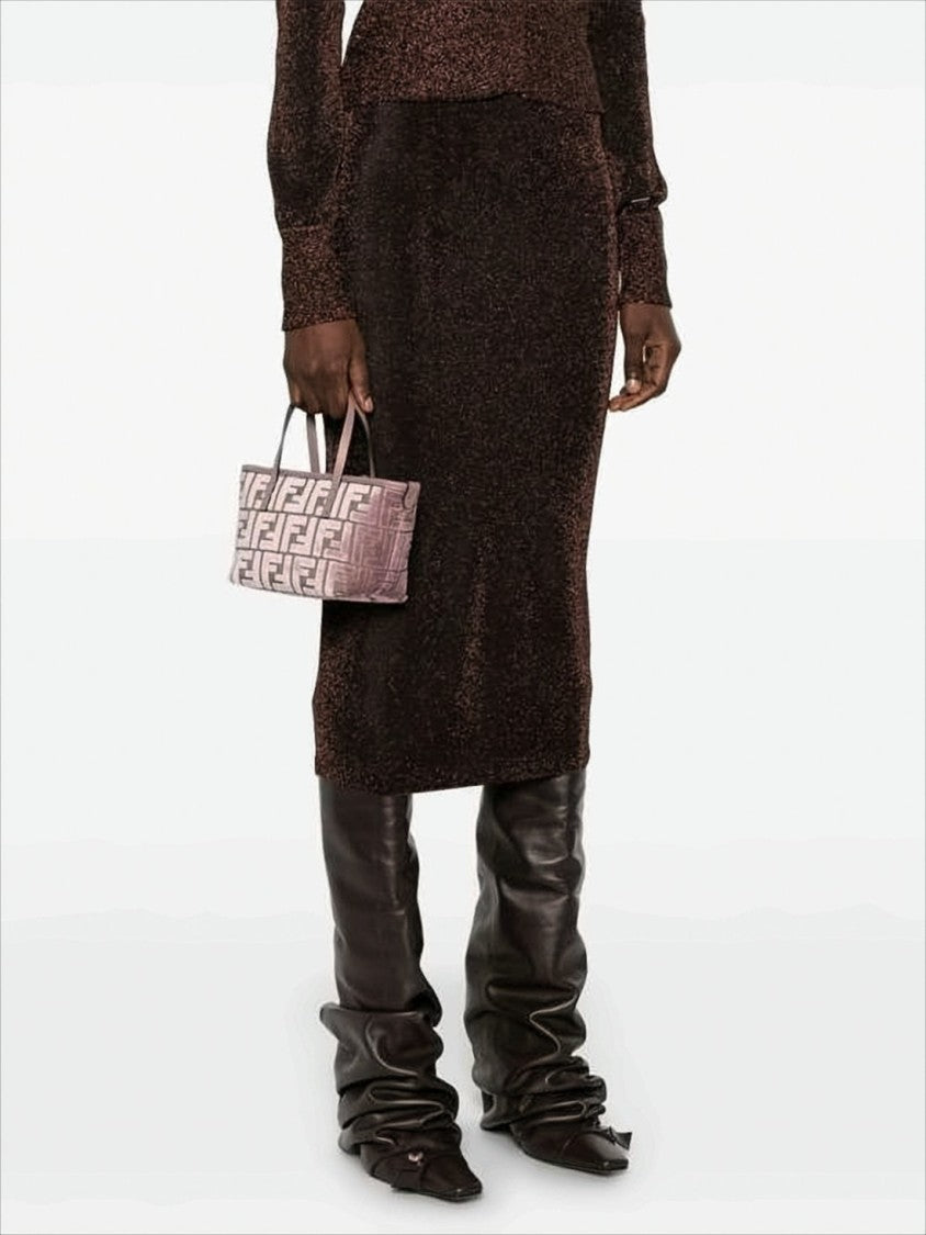 Fendi Structured Geometric Jacquard Shoulder Bag