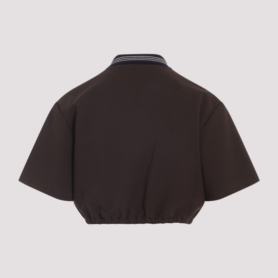 Miu Miu Two-Tone Cropped Top With Striped Collar