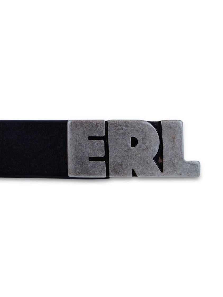 Erl Slim Black Leather Belt