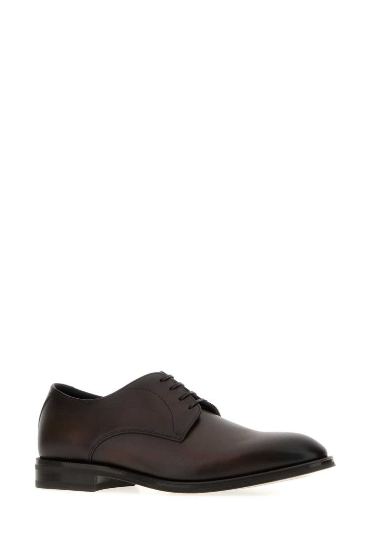 Boss Brown Leather Derrek Lace-Up Shoes