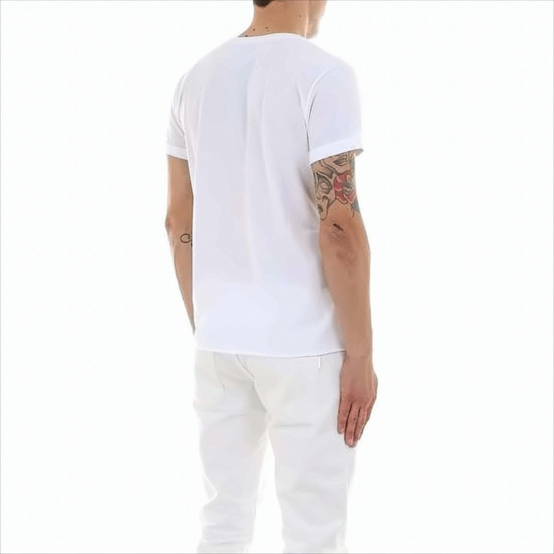 Saint Laurent Minimalist White Round Neck T-Shirt With Signature Logo
