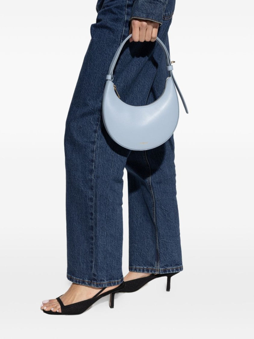 Furla Crescent-Shaped Handbag With Gold-Tone Hardware