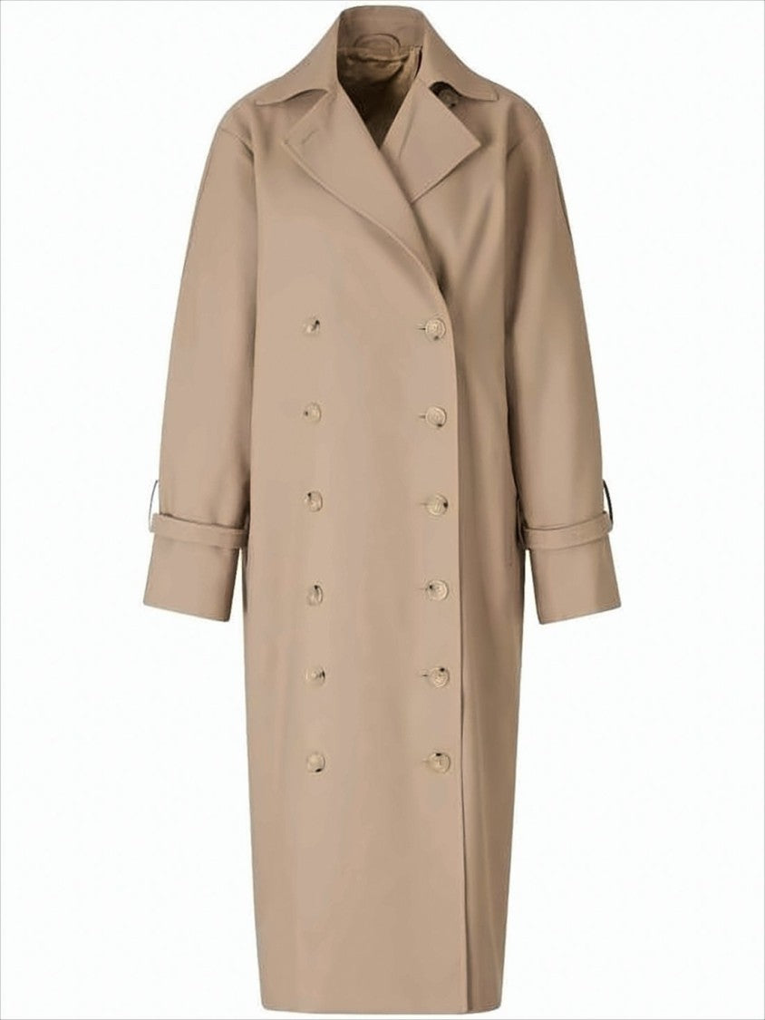 Totême Double-Breasted Beige Coat With Adjustable Cuffs