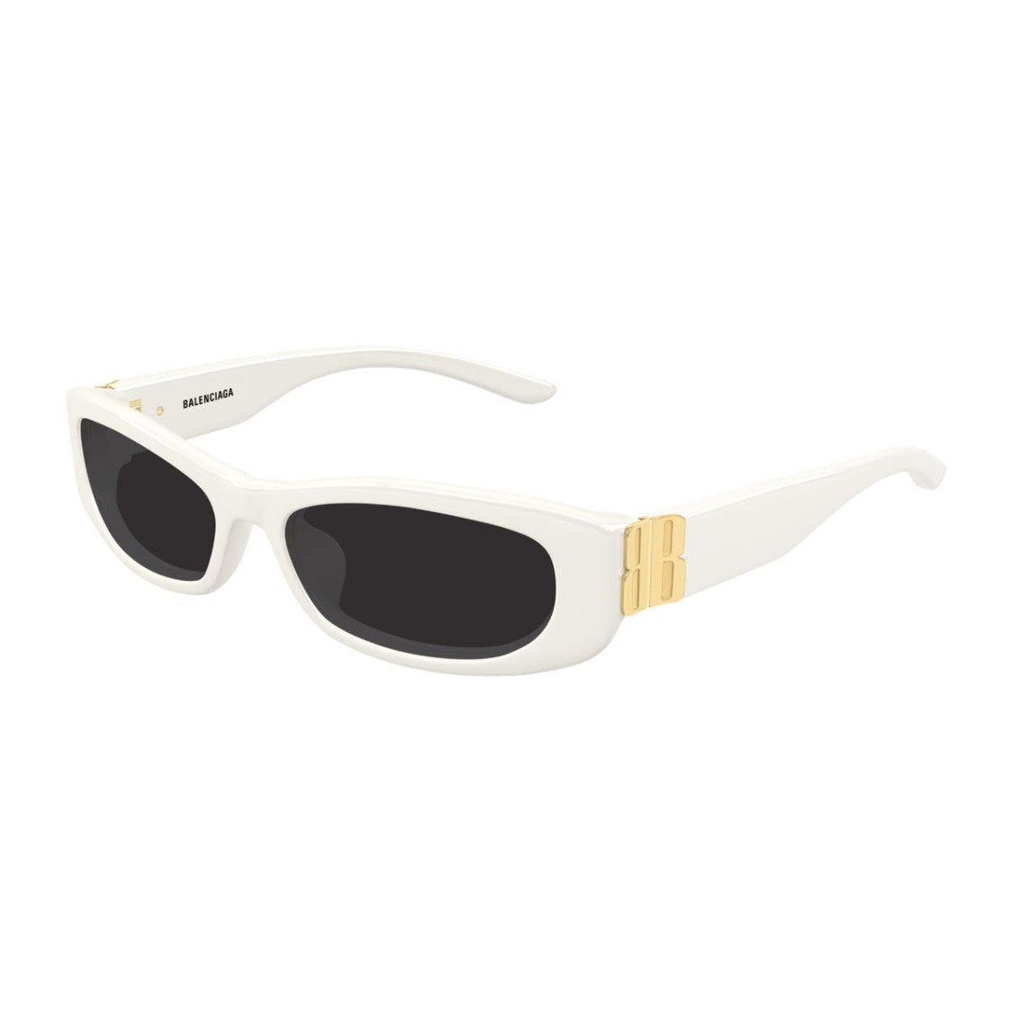 Balenciaga Everyday Rectangular White Grey Recycled Acetate Sunglasses