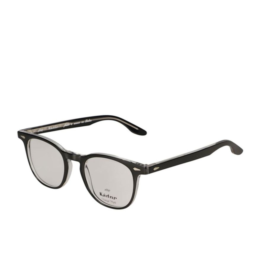 Kador Klark Classic Round Frame Eyeglasses With Translucent Gray Temples