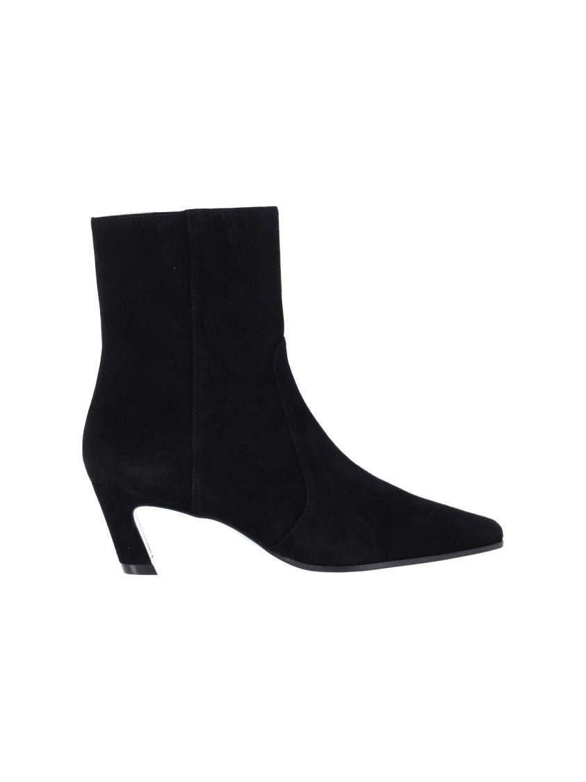 Stuart Weitzman Black Stassi Zip 50 Suede Ankle Boots