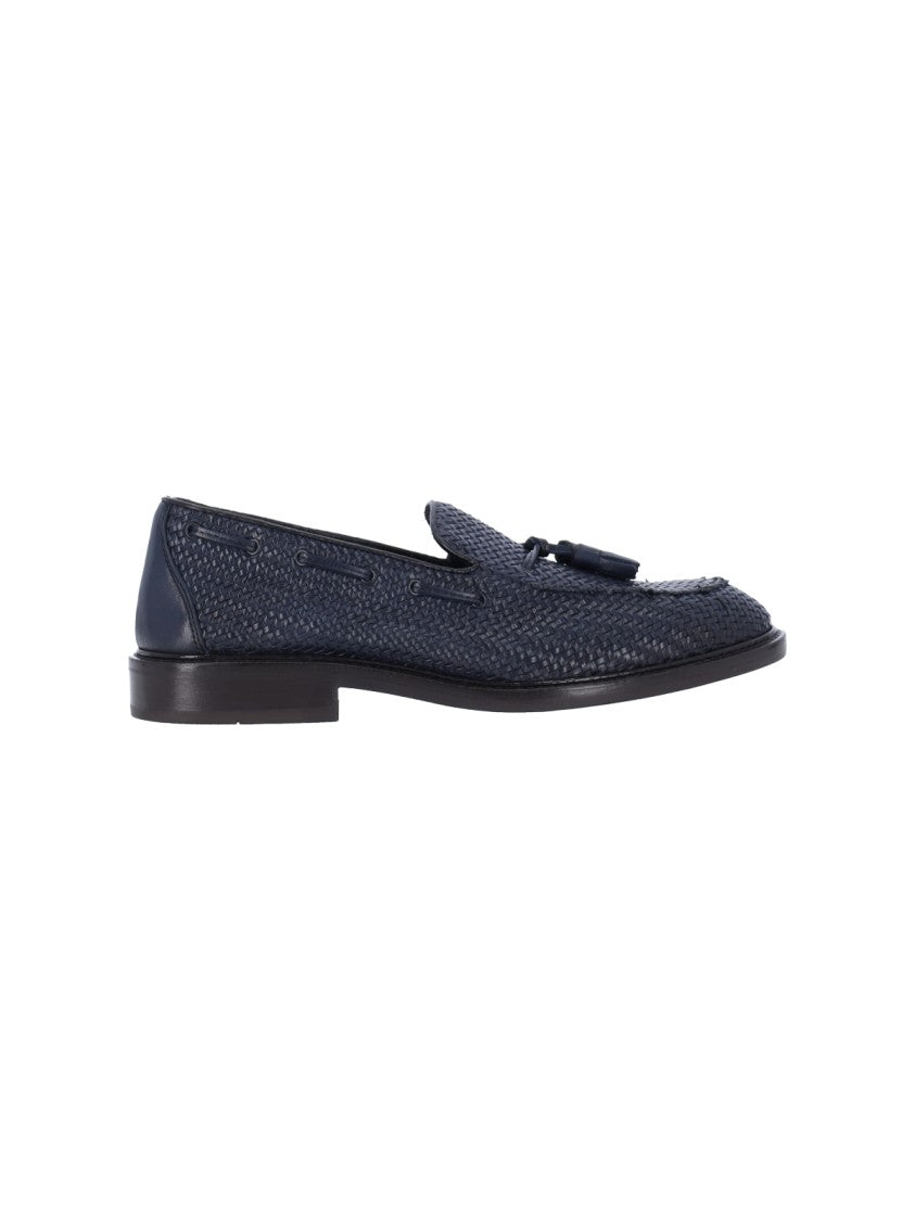 Alexander Hotto Braided Tassel Loafers – Navy