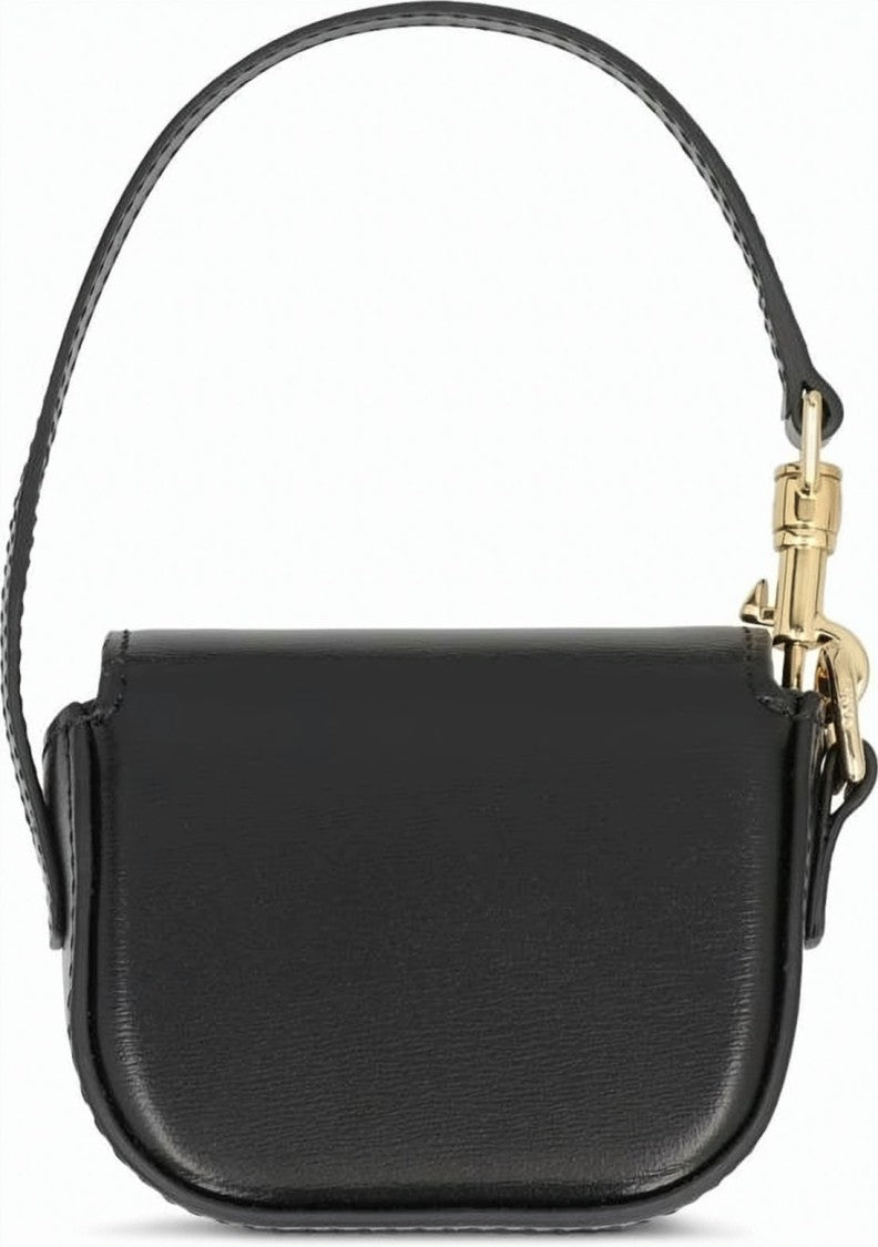 Celine Structured Calf Leather Clutch With Gold-Tone Clasp