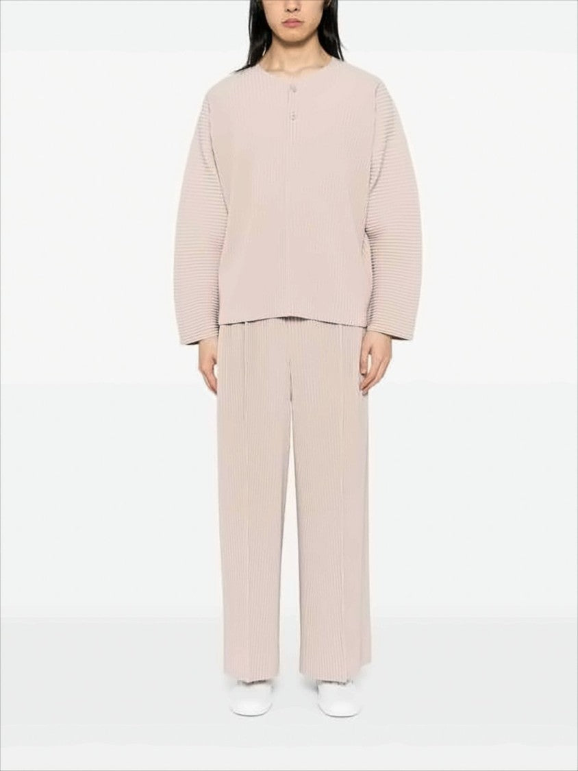 Homme Plissé Issey Miyake Pleated Wide-Leg Trousers With Elastic Waistband
