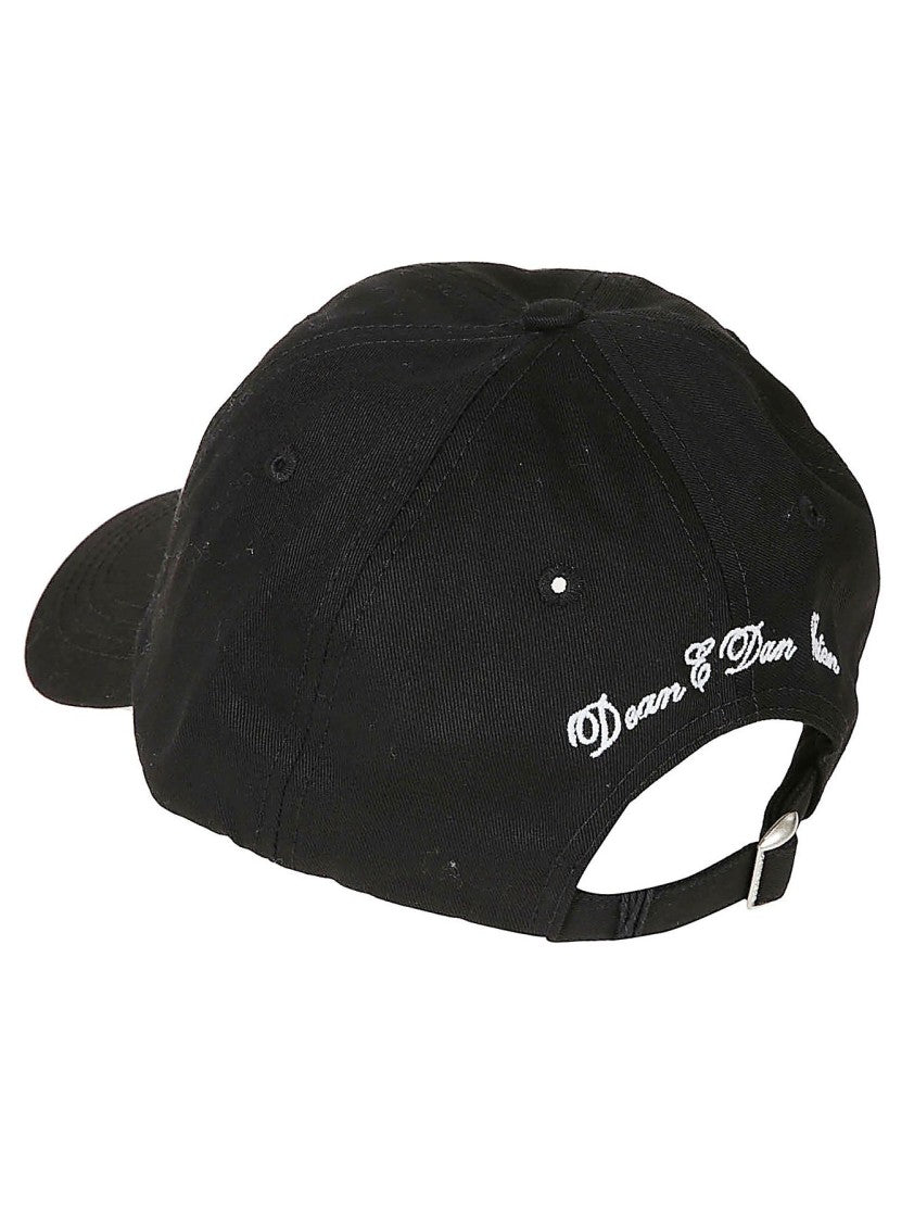 Dsquared2 Black Baseball Cap With Iconic Embroidery