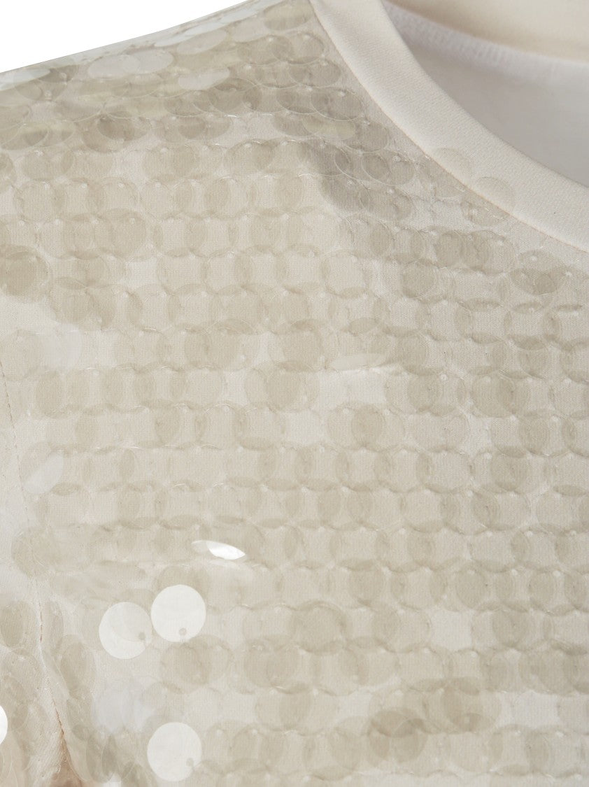 Sportmax Ranghi Ankle-Length Sequin Dress With Back Slit